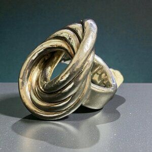 E&L Israel Sterling Silver Electroform Statement Puffy Swirl Ring SZ 8.5